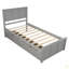 Lit plateforme avec rangement, 2 tiroirs avec roulettes, structure simple-587978810