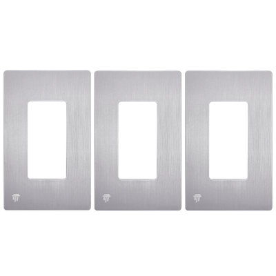 Enerlites Screwless Decorator/GFCI One-Gang Wall Plate Brushed Silver