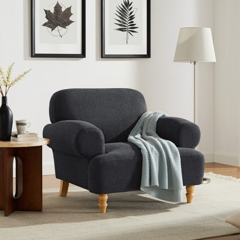 Fauteuil d'appoint 41,75 po, Bouclé gris foncé