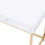 Bureau blanc ultrabrillant 2 avec accents dorés pour le style de chambre à coucher contemporain