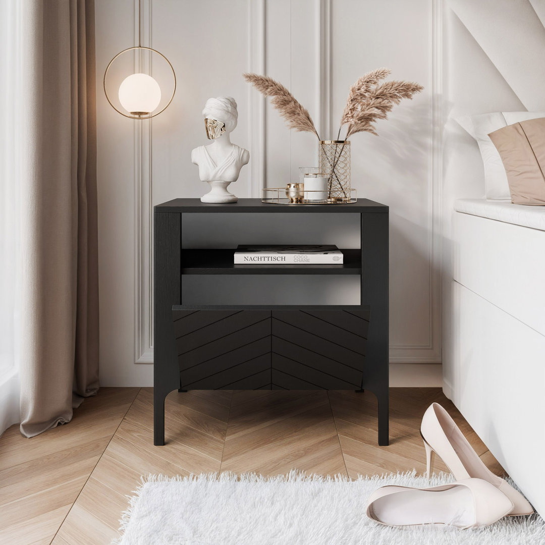 54cm W Manufactured Wood Bedside Table