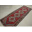 Tapis de couloir turc vintage rouge en laine avec pampilles pour la cuisine ou les escaliers