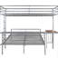 Lit superposé en métal avec bureau intégré - simple sur double, argent métallique pour une élégance de chambre à coucher solide et stable-632552171