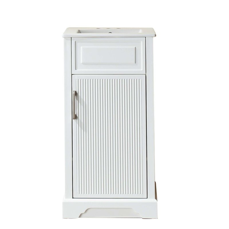 Meuble-lavabo simple autoportant de 18 po avec plateau entièrement assemblé