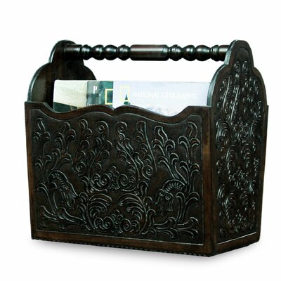 Sarasota Colonial Splendor Mohena Wood and Leather Magazine Rack