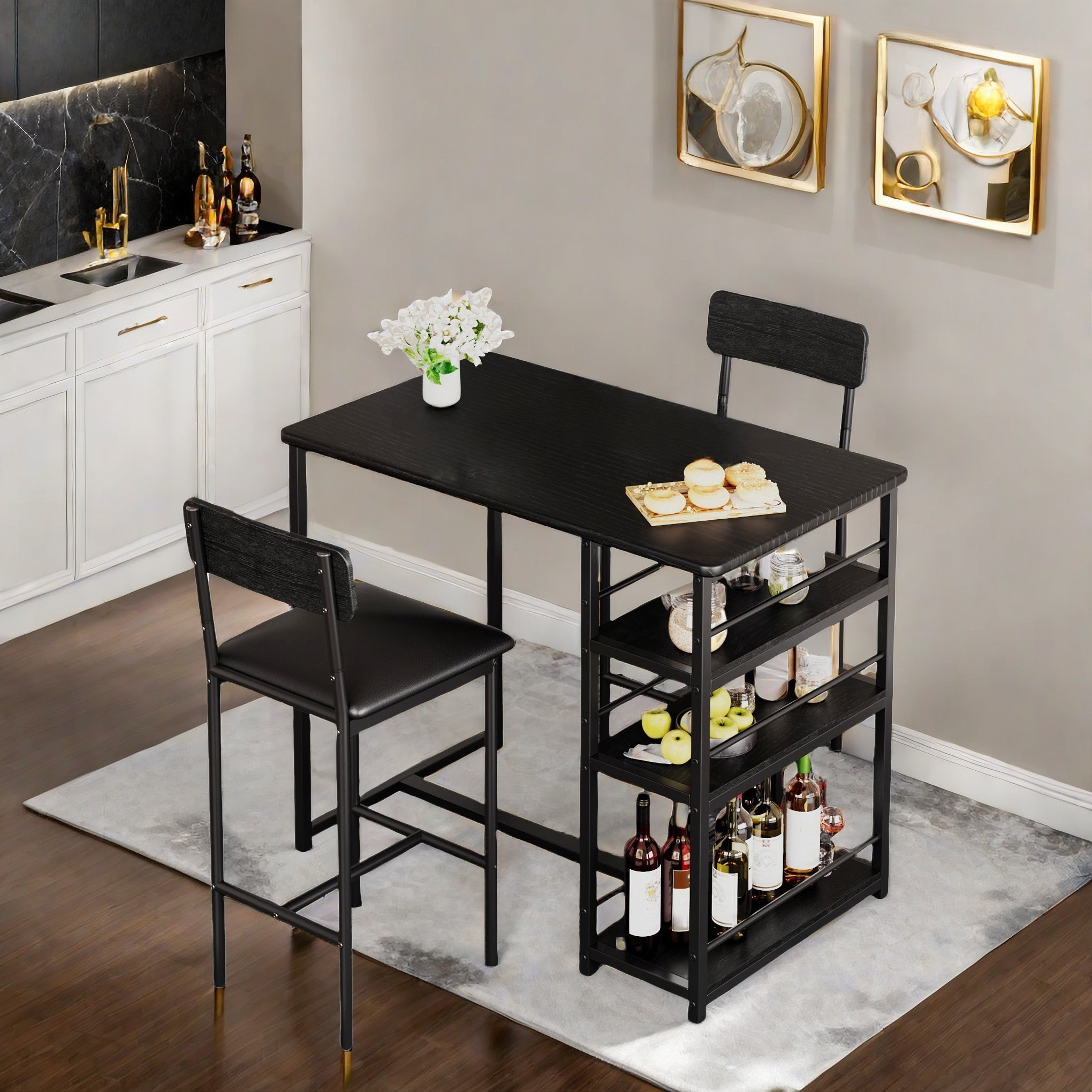 17 Stories Dining Table Set For 2, Height Kitchen Table With 2 ...
