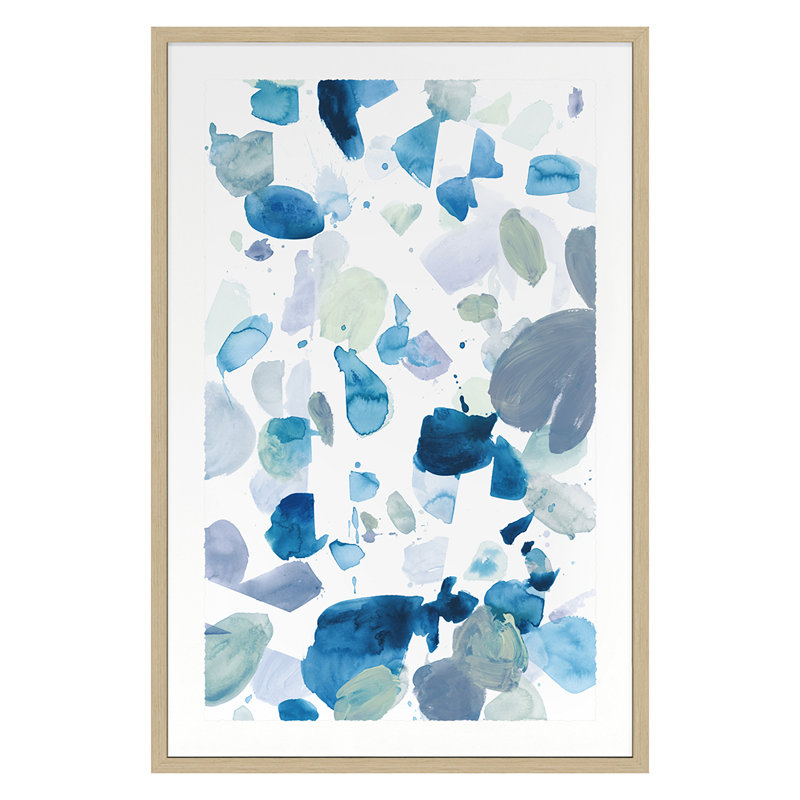 Butterfly Dance In Blue B Print by Allyson Fukushima, 36" H x 24" W x 1.5" D, Nordic Oak