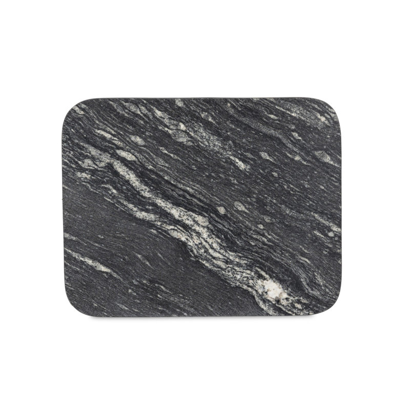 Adalley Marble End Table, Matte Black, Polished Black