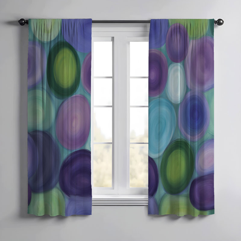 Paire de rideaux semi-transparents en polyester Elitha, L 20 po x L 61 po