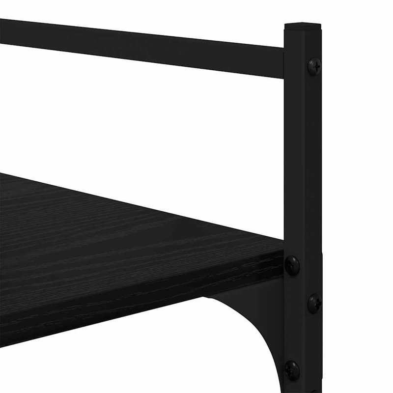 174cm H x 53cm W Metal Bookcase, Black Oak