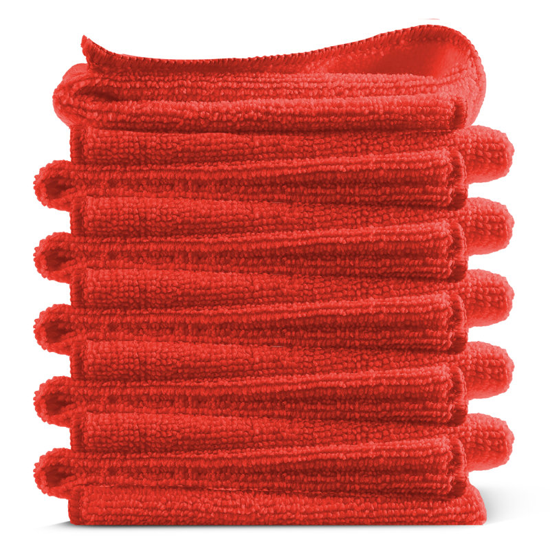 Microfiber Cleaning Cloths, Red