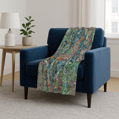 Addison Machine Washable Sherpa ASB829 Abstract Throw Blanket