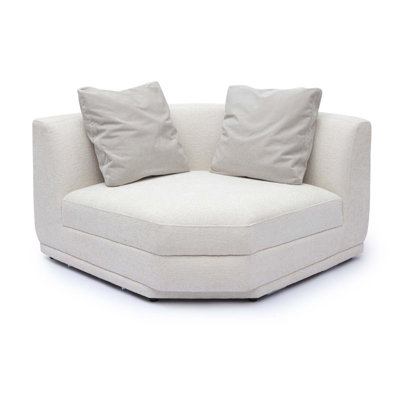 Frome Cream Chenille Modular Wedge Corner Chair