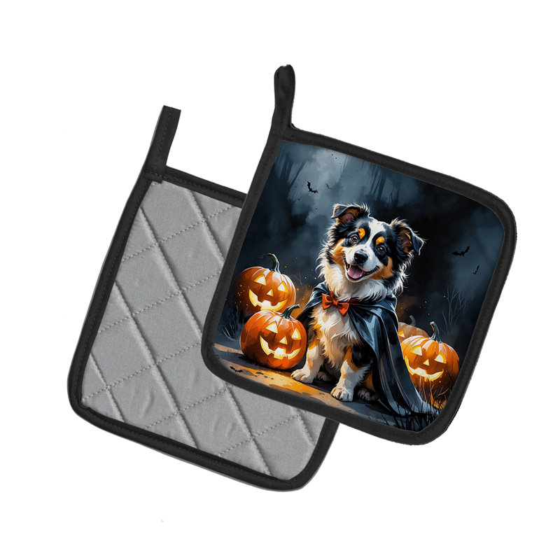 Paire de porte-pots Sheltie Puppy Halloween