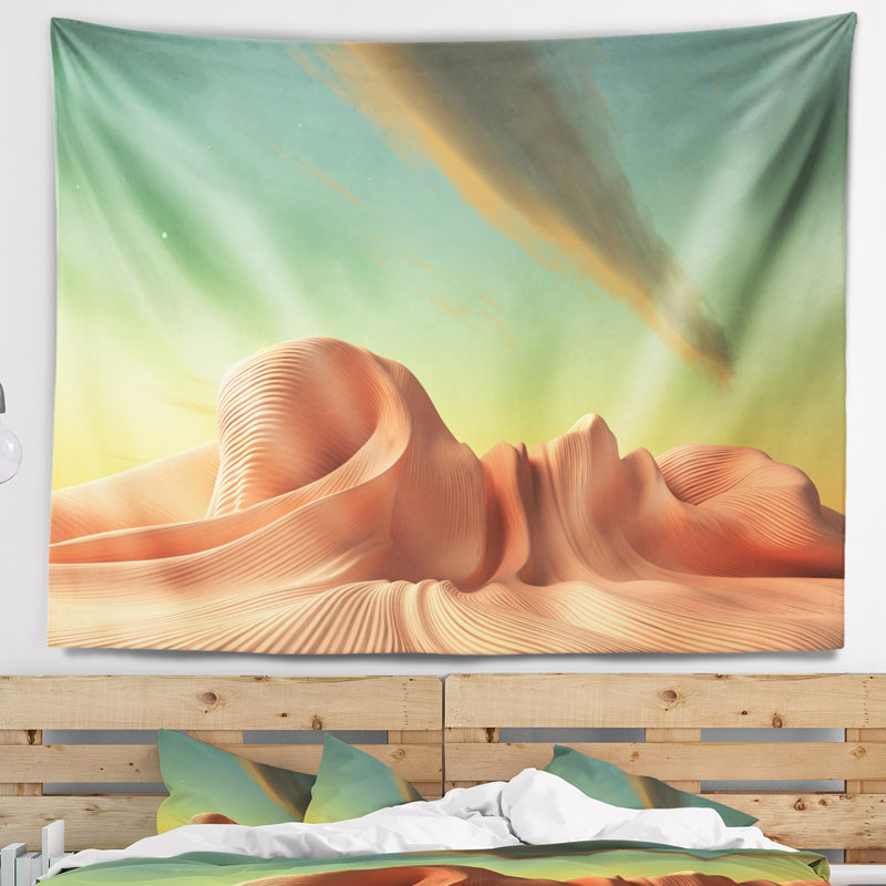 3d alien world surréalisme fantastique tapisserie, H 50 po x l 60 po