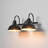 3-Piece Matte Black Bathroom Set with 15.5" 2-Light Vanity Light