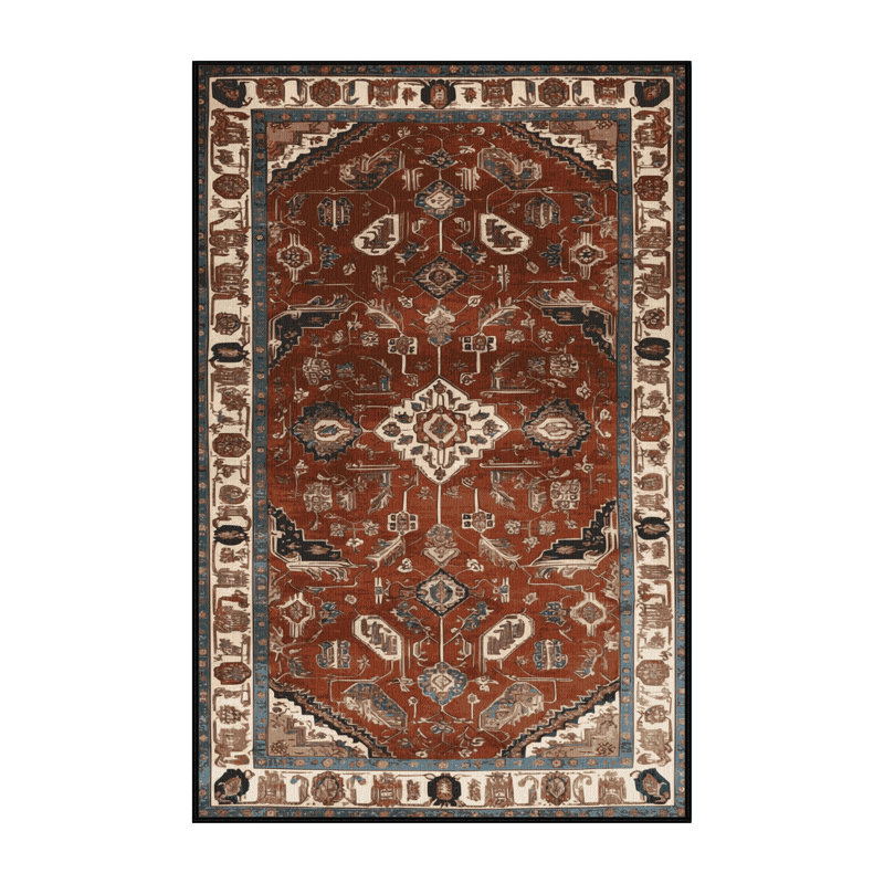 Tapis brun lavable à la machine, Rectangulaire 2 pi x 3 pi