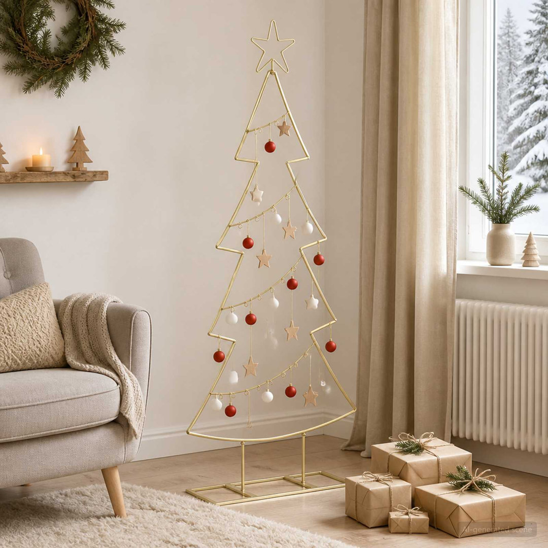 vidaXL Metal Christmas Tree with Stand KUOPIO Steel Black Modern Christmas Tree - Image 4
