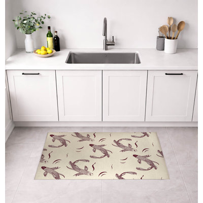 Koi Fish Low Profile Kitchen Mat