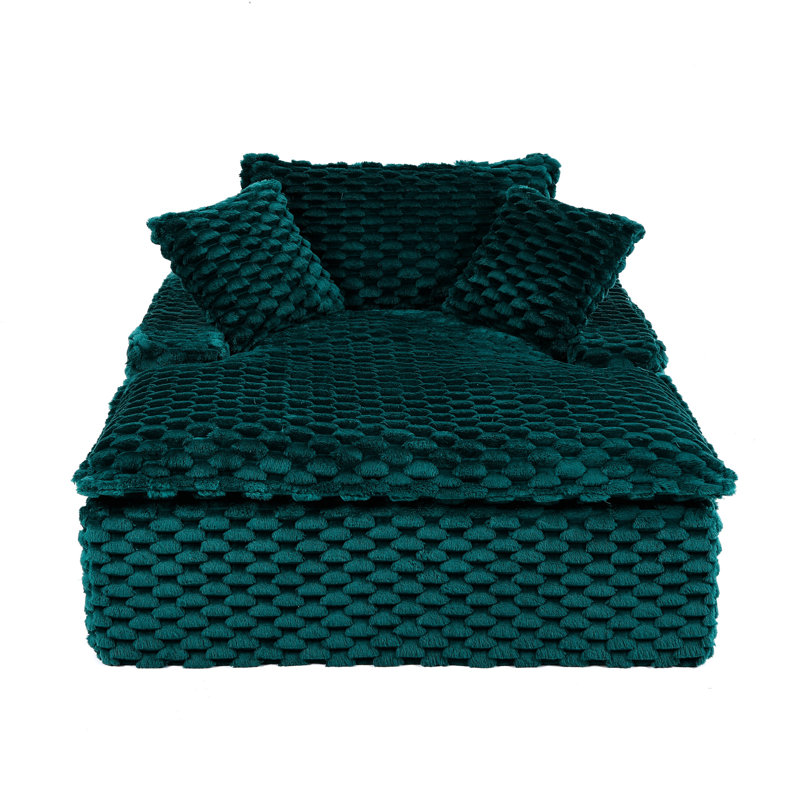 Confort - 51 pouces avec structure de siège en éponge, convient au coin lecture de la baie vitrée de la chambre à coucher, espace privé de grande taille à utilisation flexible, tissu molletonné tortue, coussin, solitude idéale
