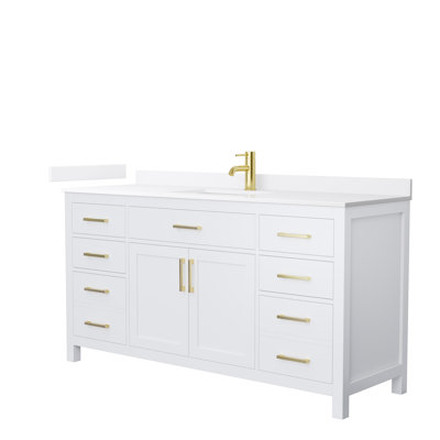 Beckett 66" Freestanding Single Bathroom Vanity with Quartz Top