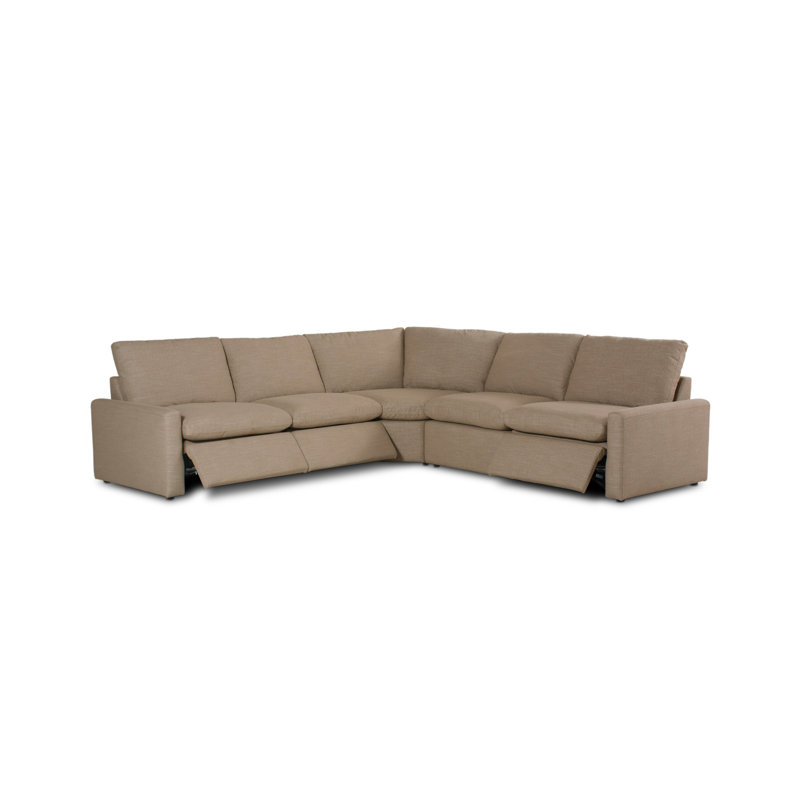 Tillery 5 - Piece Upholstered Sectional, Nomad Taupe Crypton Performance Weave