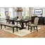 -Colored Solid Wood Bench With Enticing Warm Gray Fabric Seat For Dining Delicate Upholstery