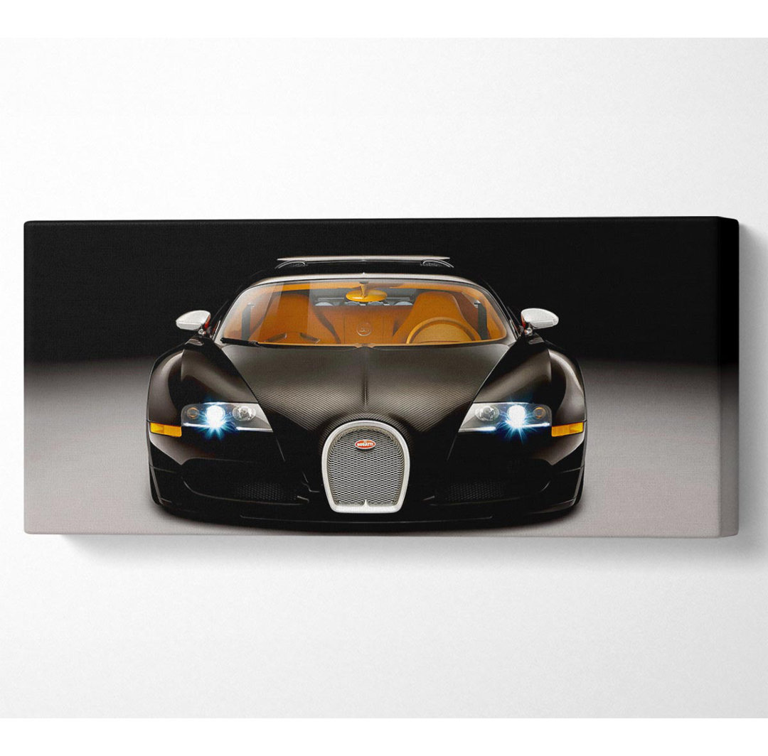 Bugatti Veyron Schwarz - Kunstdrucke auf Leinwand - Wrapped Canvas