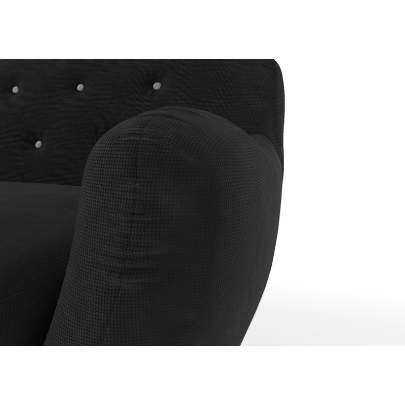 Jefferson 3 Seater Sofa, Black/Grey