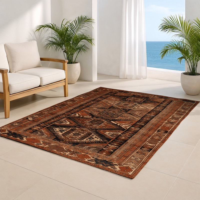 Tapis turc intérieur et extérieur brun, Rectangulaire 2 pi x 3 pi