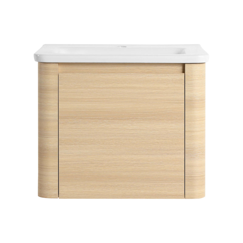 Meuble-lavabo mural 24 po avec lavabo en céramique blanche et porte à fermeture en douceur 1 po, 24"