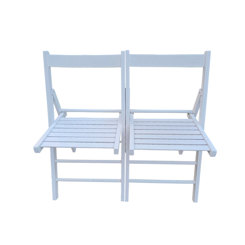 Chaise pliante, paquet de 2, style pliable, blanc, Blanc