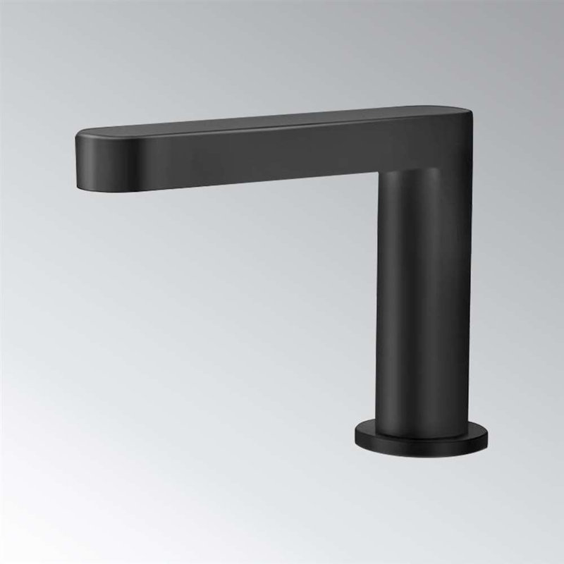 Matte Black Deck Mount Commercial Sensor Faucet Durable and Sleek for High Traffic Bathrooms