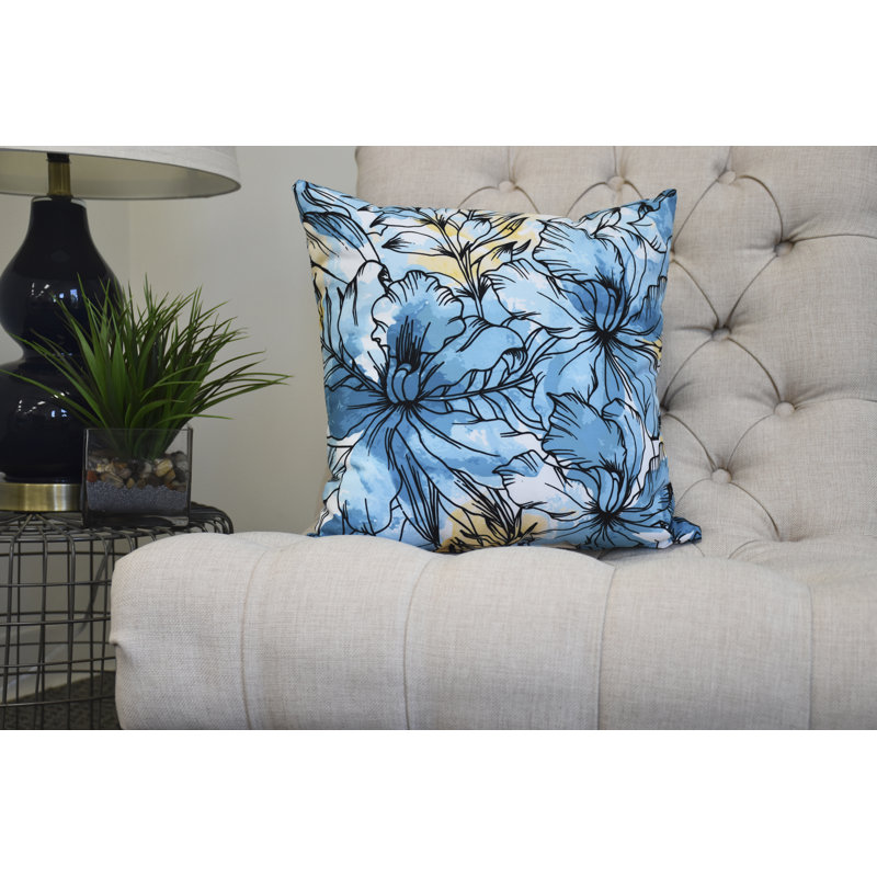 Cuban Flare Square Pillow Cover & Insert, Teal, 20" x 20"