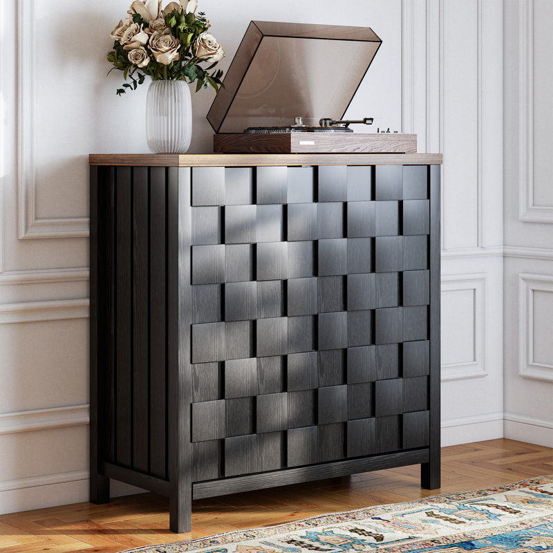 31.5'' W Accent Cabinet With Adjustable Shelves, Black