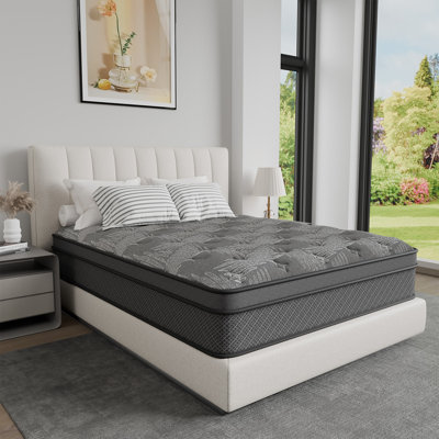 Evann Two Sizes (12"/14") Firm Innerspring Mattress With Cooling Gel Foam, Anti-Static & Hypoallergenic For Healthy Sleep – Triple-Certified (Certipur by Alwyn Home
