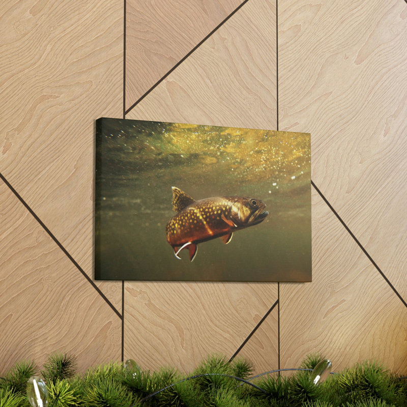 «Trout Hunting Trout on Hunt», reproduction d'art mural, H 12 po x l 18 po