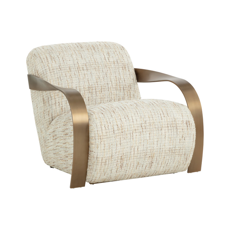 Méridienne Mcavoy, Laiton antique, Polyester brun
