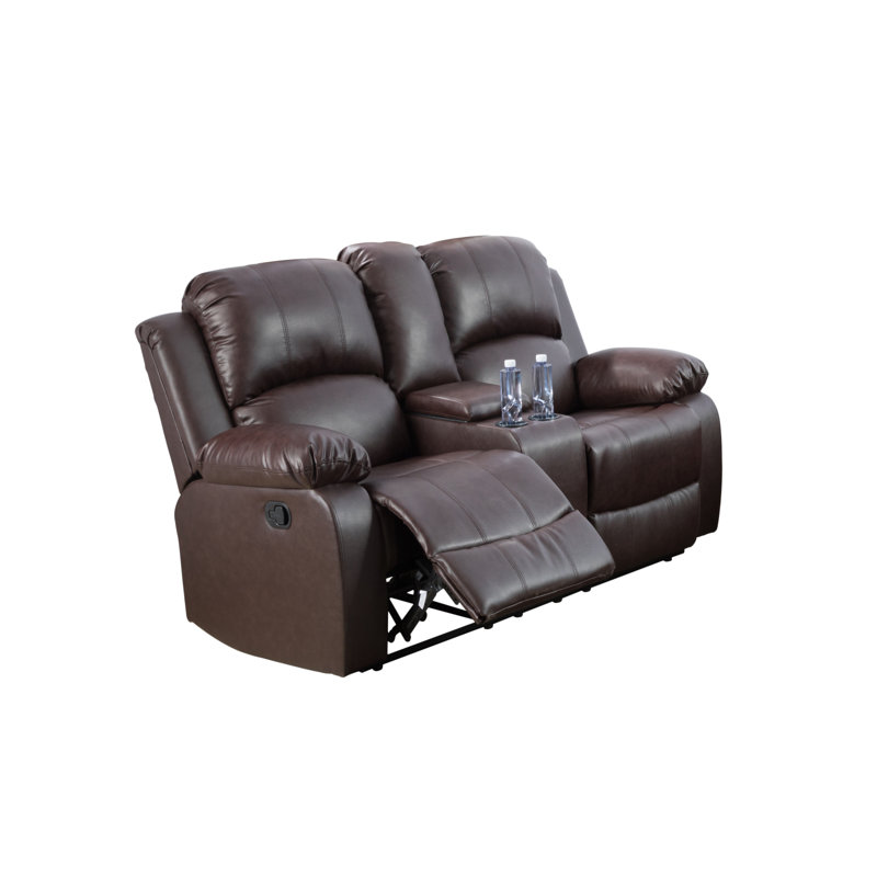 Fauteuil inclinable manuel en simili cuir Dokkum, Similicuir brun