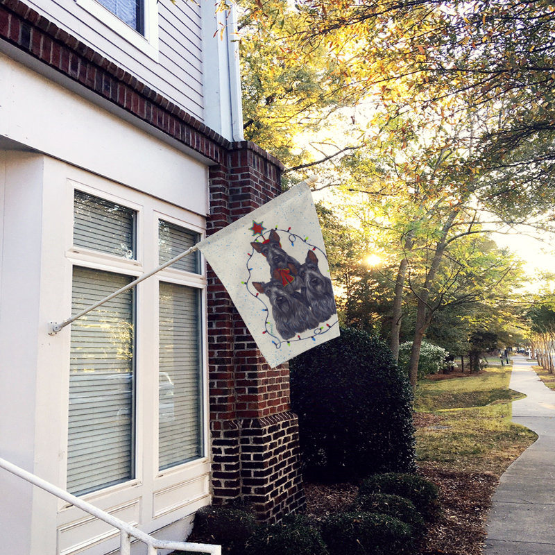 Drapeau de maison Hvidovre Sheltie Halloween en polyester à 2 faces 3 x 2 pi, Scottie arbre de Noël de famille