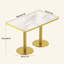 Table de salle à manger Tulipe de 47,24 pouces, plateau en pierre frittée avec impression luxueuse imitation marbre, base en acier inoxydable, surface résistante aux égratignures et à l'usure, imperméable, convient aux restaurants aménagés.-381087786