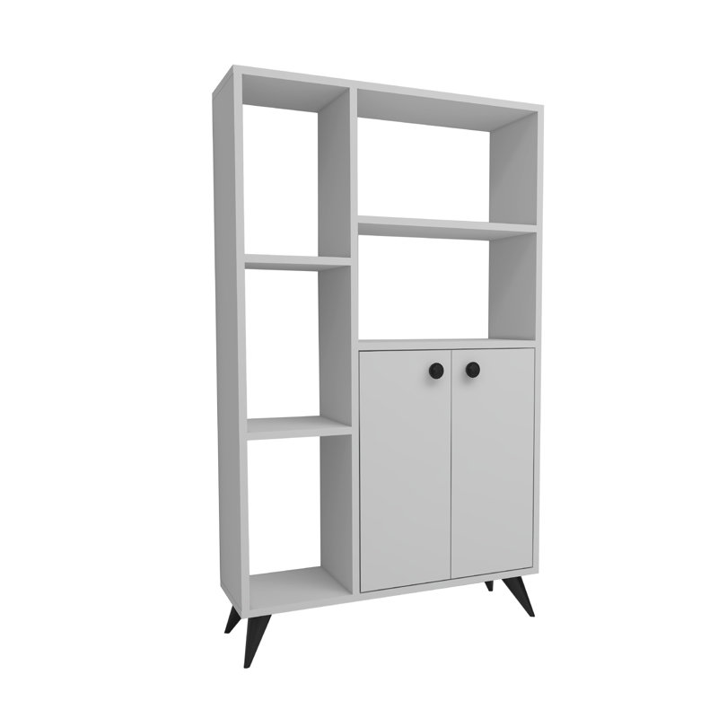 Bookcase with Storage Buzbee, White