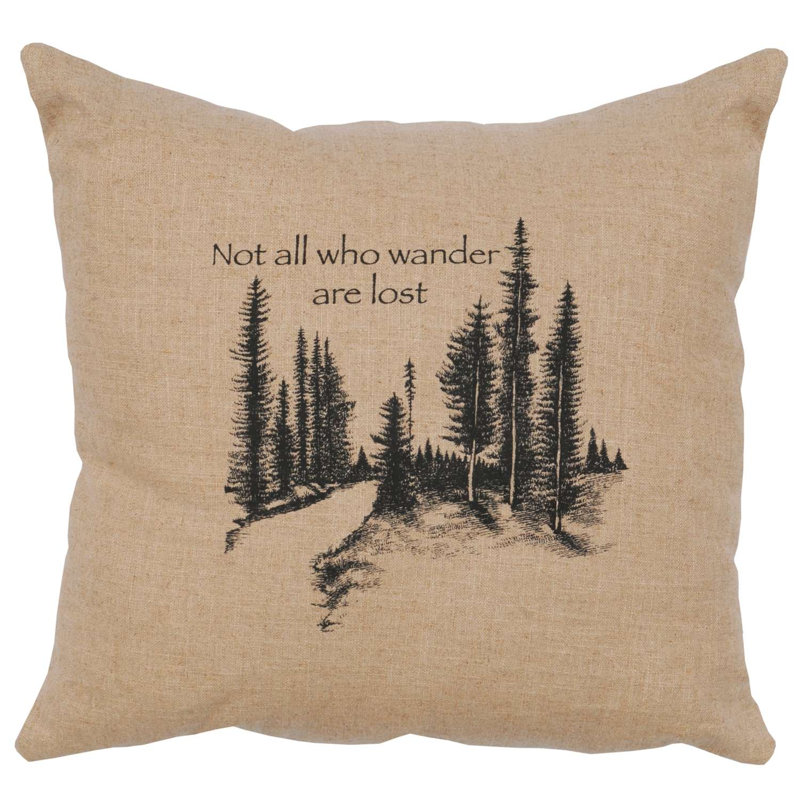 Wooded River Image Pillow - Wander - Linen Straw, Straw