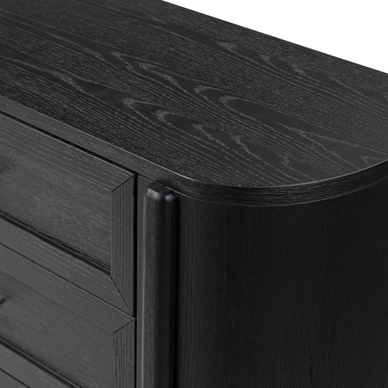 Tolle 6 Drawer Dresser-Drifted Matte Black Veneer