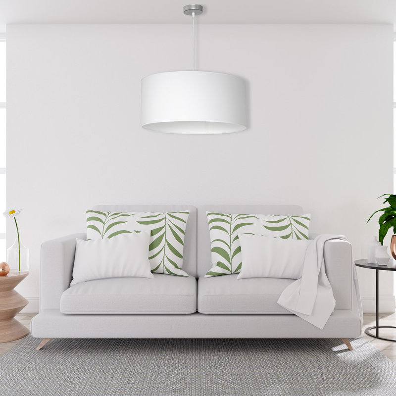 Casino 1 - Light Chrome Drum Pendant, White/Silver