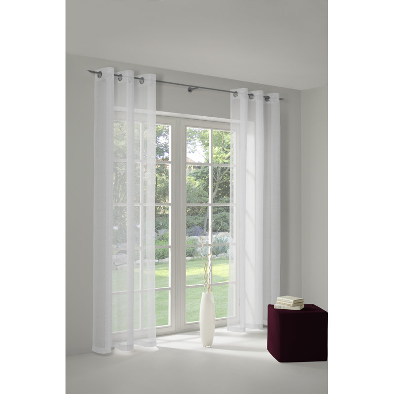 Isbrand Semi Sheer Curtain Single Panel, 300 W x 245 D cm, White