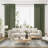 Cotton Linen Blended Light Filtering Curtain,Back Tab Hooks  Drapes (Set of 2,With Hooks)-49156133-49156130