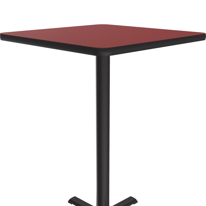 Plateau de table carré biseauté L 42 po x l 42 po Correll, L 24 po x l 24 po, Rouge