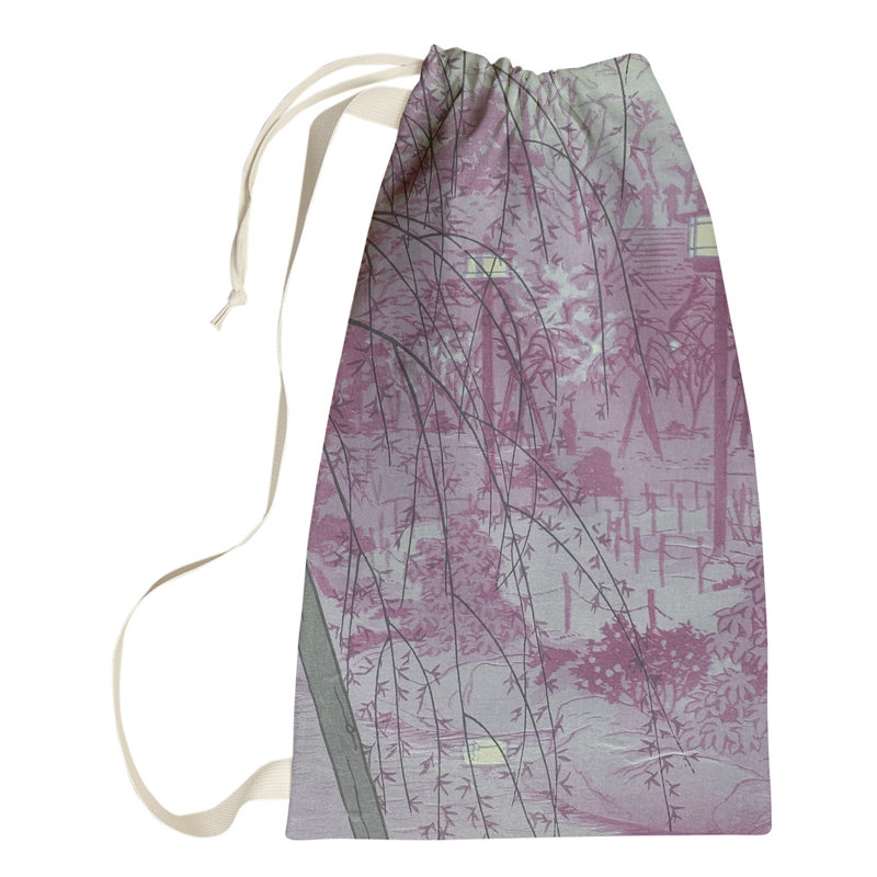 Maez Fabric Laundry Bag with Handles, Large (76.5" H x 29.5" W x 1.5" D), Pink