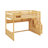 Queen Size Wood Loft Bed Frame With Staircase,Storage Shelves & Wardrobe-812086051